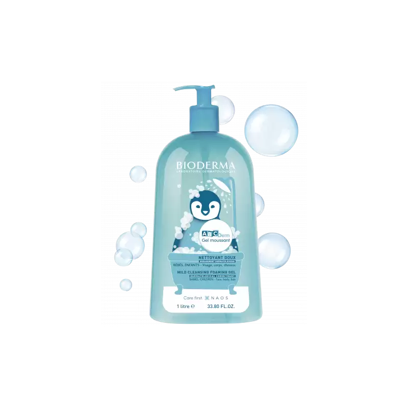 BIODERMA ABCDERM GEL NETTOYANT MOUSSANT DOUX 1L