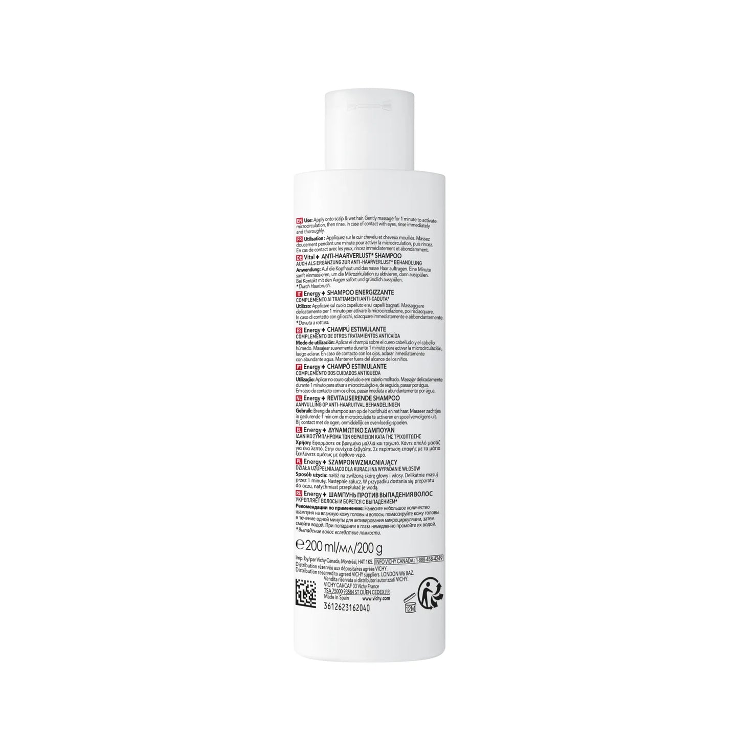 VICHY DERCOS ENERGY + SHAMPOOING STIMULANT ANTI CHUTE 200 ML