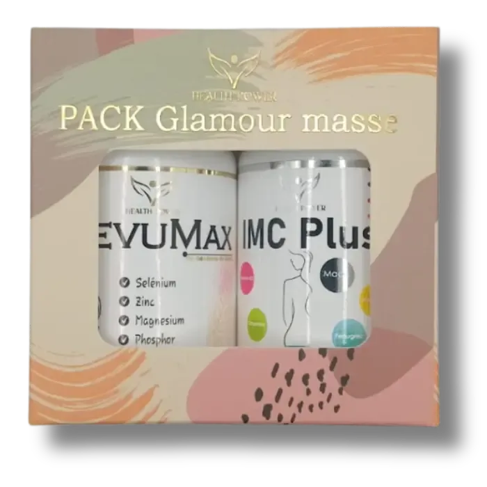 PACK GLAMOUR MASSE LEVU MAX 120 COMPIMES + IMC PLUS 80 GELULES